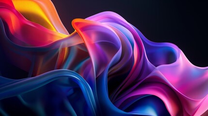 Abstract wallpaper with colorful waves flowing and blending together, creating a vibrant and dynamic visual