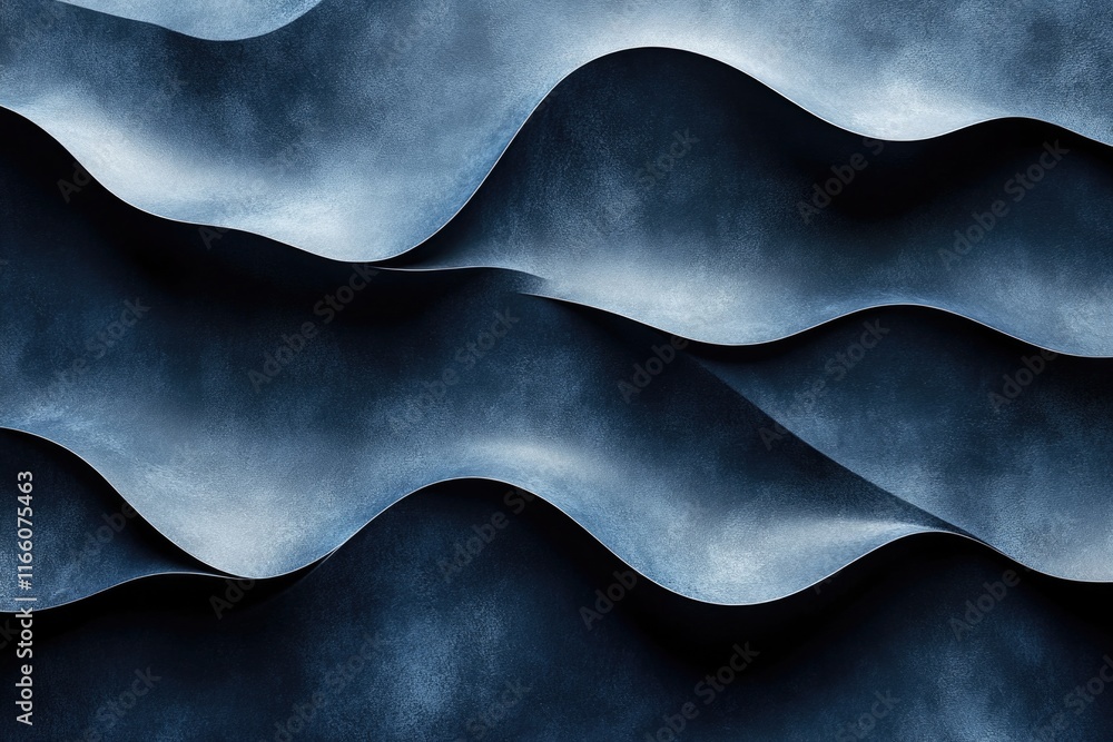 Aufkleber Close-up shot of a unique wave pattern on a wall, ideal for use in interior design or architecture projects
