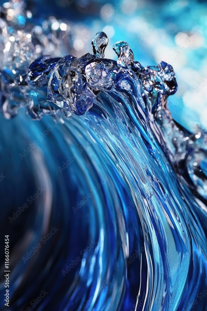 Aufkleber a detailed view of a wave's surface on a calm day