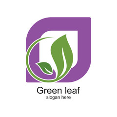 Green leaf logo design simple concept Premium Vector