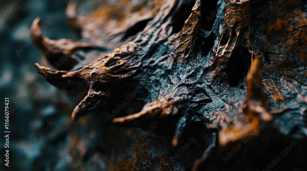 Poster Close-up view of a tree trunk texture and patterns