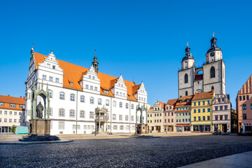 Marktplatz, Lutherstadt Wittenberg, Sachsen Anhalt, Deutschland 