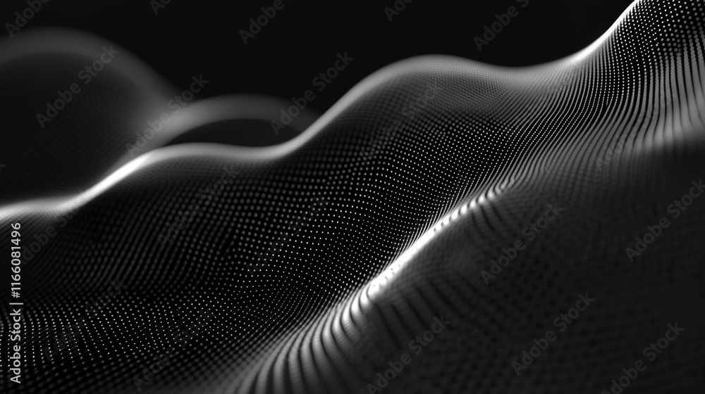 Aufkleber A simple black and white image of a wavy surface, suitable for use as a background or texture
