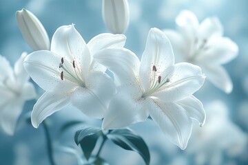 Fototapeta premium Fresh white flowers arranged in a decorative vase