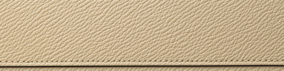 Closeup of beige leather texture, soft folds, automotive interior, luxury car seat, fine grain pattern, smooth surface, warm tan color, minimalist design, high-resolution detail, studio lighting, prod