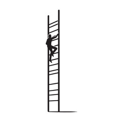 climbing the ladder silhouette vector illustration