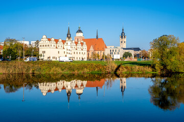 Blick über Dessau, Sachsen Anhalt, Deutschland 