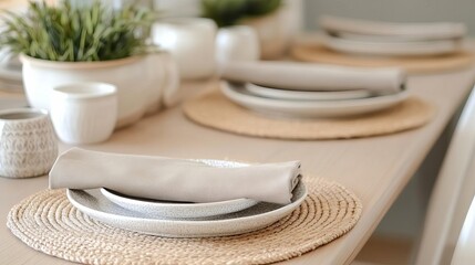 Neutral Thanksgiving table featuring taupe and ivory tones, theme calming autumn