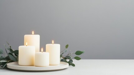 Neutral Thanksgiving table styled with soft natural tones and warm lighting, theme calming intimacy