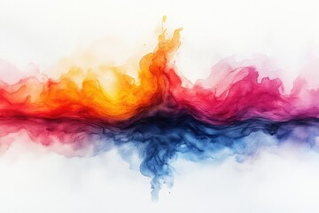 Fototapeta premium Abstract artwork featuring a vibrant wave with red, orange, and blue hues