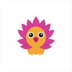 Cute Cartoon Feathered Bird Vector Illustration