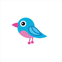 Fun Stylized Bird in Simple Vector Art Design