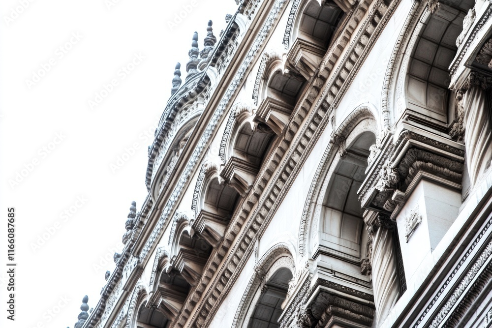 Poster a large building with a prominent clock face on the front, perfect for use in historical or architec