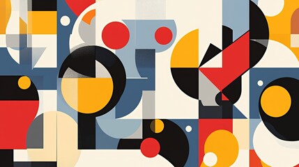 Obraz premium Abstract Geometric Composition in Vibrant Colors