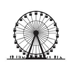 ferris wheel silhouette vector illustration