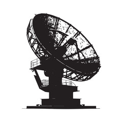 radar dish silhouette vector illustration