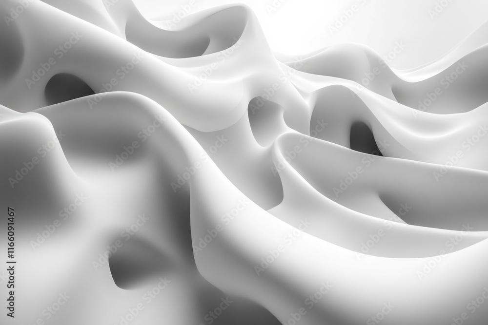 Poster a close-up shot of a wavy surface in black and white, suitable for use in design or conceptual proje
