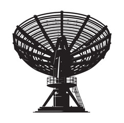 radar dish silhouette vector illustration