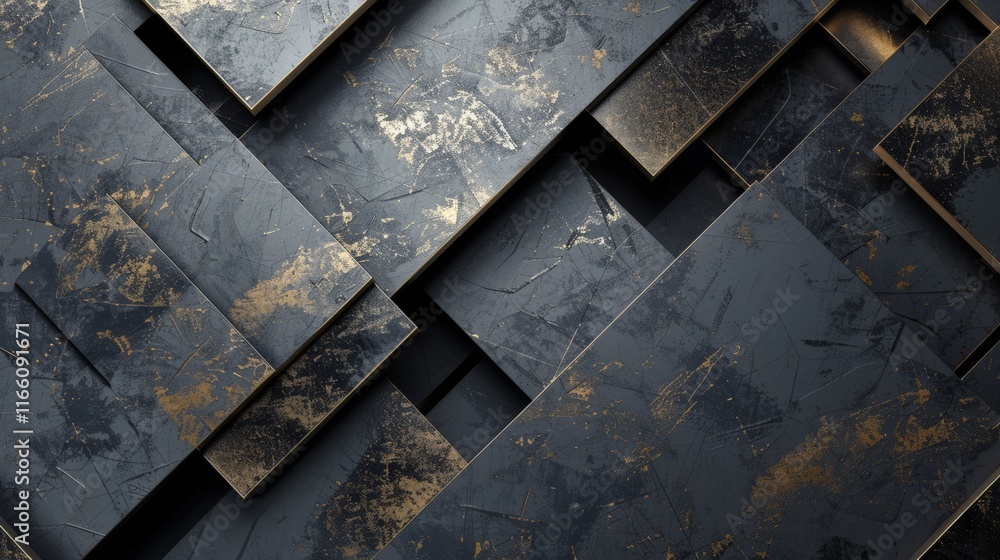 Poster geometric composition creating a textured and luxurious backdrop, ideal for design projects seeking 