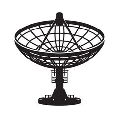 radar dish silhouette vector illustration