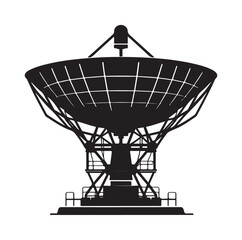 radar dish silhouette vector illustration
