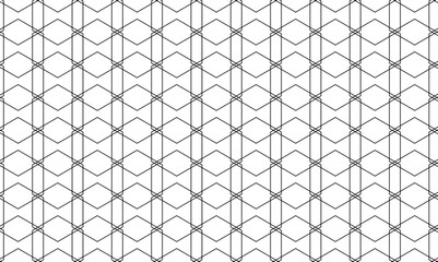 Seamless pattern with twisted lines, vector linear tiling background, stripy weaving, optical maze, twisted stripes. Black and white design.