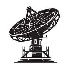 radar dish silhouette vector illustration