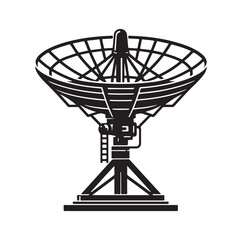 radar dish silhouette vector illustration