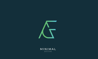 Alphabet letter icon logo AF