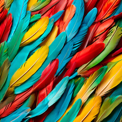 Fototapeta premium Texture with colorful macaw feathers