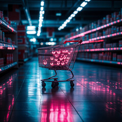 Super Market Basket fill with hearts