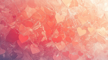 Fototapeta premium Romantic Pink Heart Background for Valentine's Day, Romantic Loving Backdrop, Red Abstract 