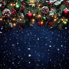 Christmas decorations with snowflakes and festive elements.