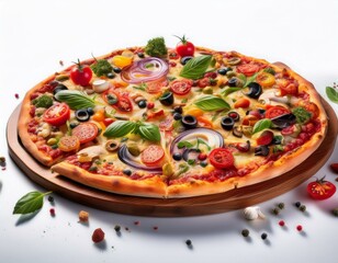 pizza with mushrooms and cheese