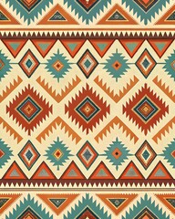 Native American Navajo-Inspired Fabric Pattern: A Celebration of Tribal Art