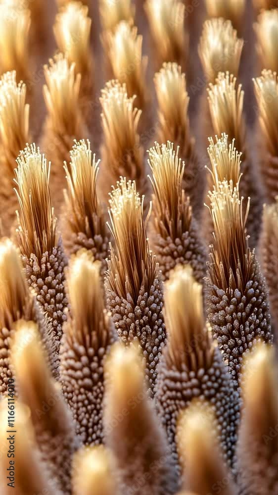 Poster unique close-up of natural bristles showing intricate textures and details in a dynamic arrangement 