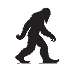 big foot silhouette vector illustration