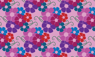Flower seamless pattern with twisted lines, vector linear tiling background, stripy weaving, optical maze, twisted stripes.