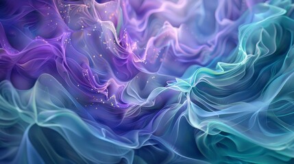 Fototapeta premium Colorful abstract background forming an elegant wavy pattern with glitter effect, ideal for wallpapers