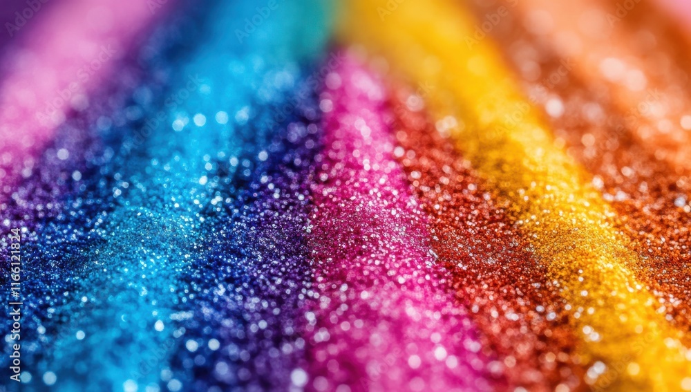 Poster vibrant and colorful glitter patterns with shimmering texture capturing light reflections in a beaut