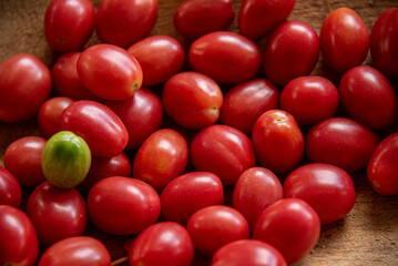 Cherry tomato fruits (Solanum lycopersicum var. cerasiforme)
