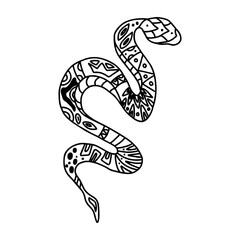 Fototapeta premium Vector snake silhouette icon illustration