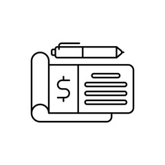 Cheque vector icon
