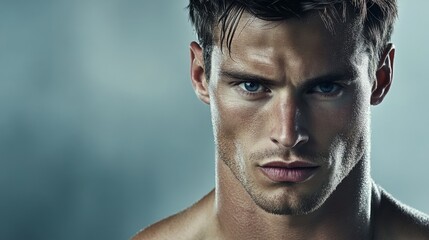 Obraz premium Fitness Model in High Contrast Soft Light Portrait