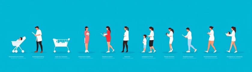 Obraz premium Detailed infographic on baby safety tips, postnatal care, educational design