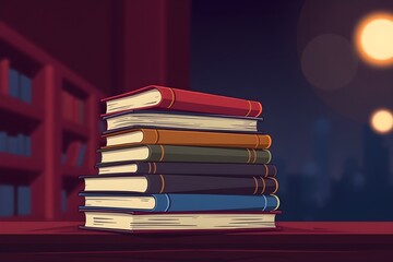 Stack of books for International Book Giving Day. Representing the power of sharing stories, promoting education, supporting communities through book donations. Celebrating reading and giving