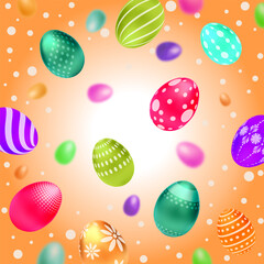 Easter background. Concept of Happy Easter. Pattern with Easter eggs. Happy Easter banner. Colourful easter banner with eggs. Happy Easter. Happy easter eggs vector design. Easter eggs