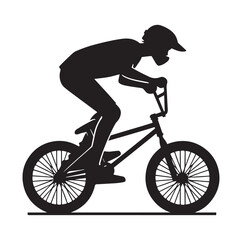 Professional bmx bicycle player silhouette. Vector illustration
