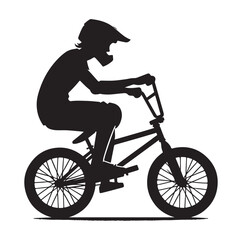 Professional bmx bicycle player silhouette. Vector illustration