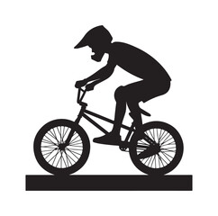 Naklejka premium Professional bmx bicycle player silhouette. Vector illustration